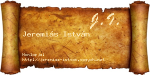 Jeremiás István névjegykártya
