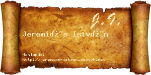 Jeremiás István névjegykártya