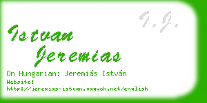 istvan jeremias business card